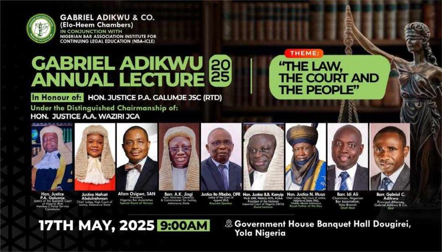 GABRIEL ADIKWU ANNUAL LECTURE 2025 HOLDS MAY 17 IN YOLA