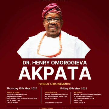 EX NBA PRESIDENT OLUMIDE AKPATA BURIES DAD MAY 16