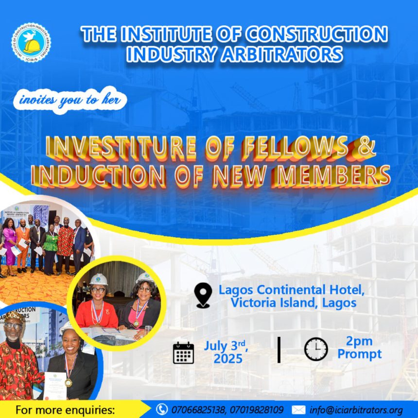 ICIArb INDUCTION AND INVESTITURE CEREMONY HOLDS TOMORROW