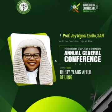 “THIRTY YEARS AFTER BEIJING:” JOY EZEILO SET TO STEER KEY GENDER EQUALITY DIALOGUE AT NBA AGC