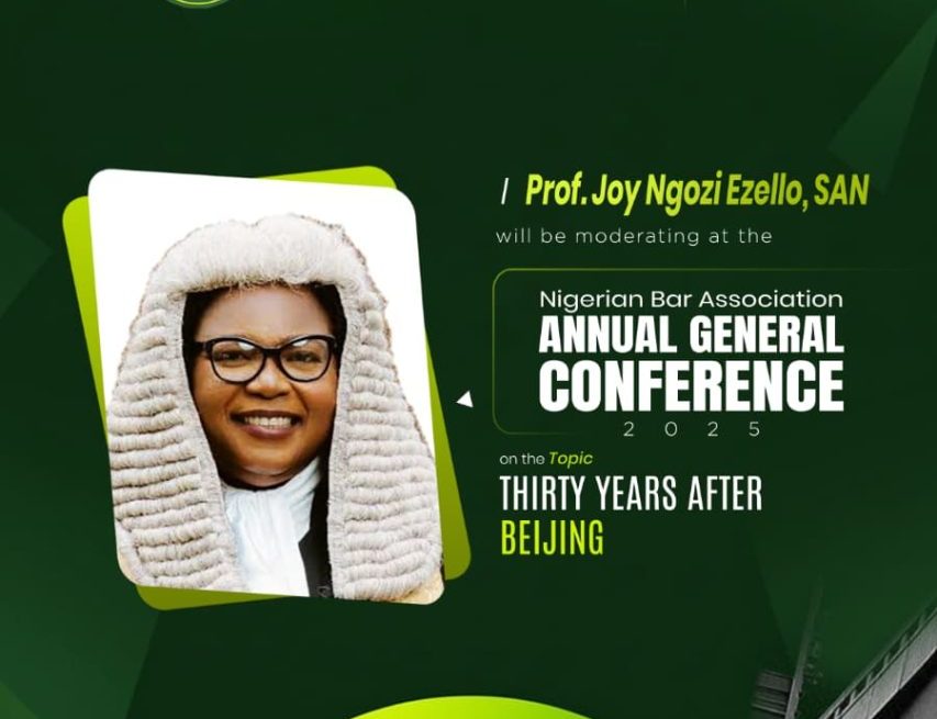 JOY-EZEILO “THIRTY YEARS AFTER BEIJING:” JOY EZEILO SET TO STEER KEY GENDER EQUALITY DIALOGUE AT NBA AGC