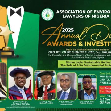 JKG GADZAMA LAUDS ASSOCIATION OF ENVIRONMENTAL LAWYERS OF NIGERIA ON ANNUAL DINNER, AWARDS AND INVESTITURE
