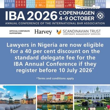 IBA OFFERS 40% DISCOUNT TO NIGERIAN LAWYERS FOR COPENHAGEN ANNUAL CONFERENCE