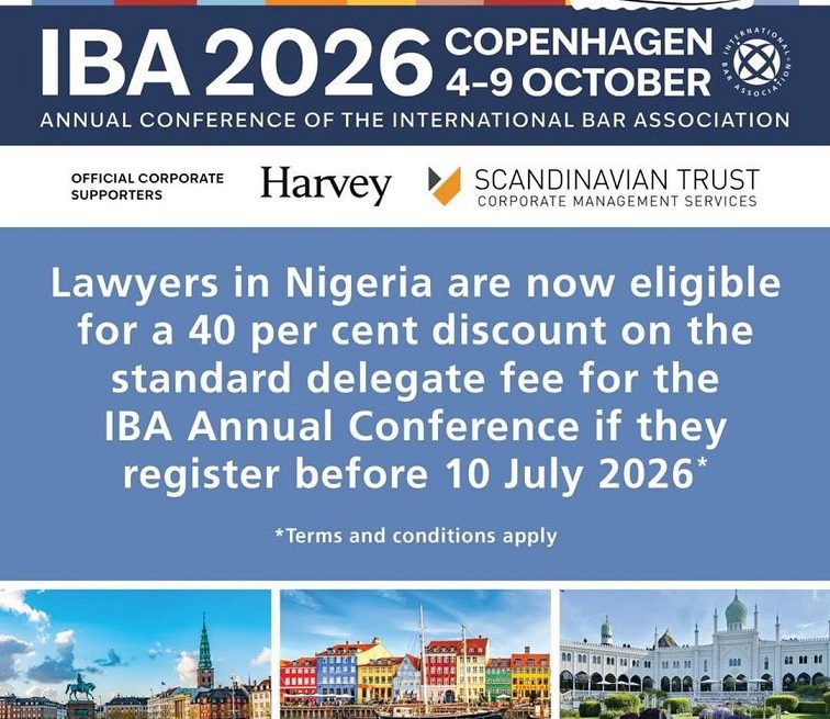 IBA OFFERS 40% DISCOUNT TO NIGERIAN LAWYERS FOR COPENHAGEN ANNUAL CONFERENCE