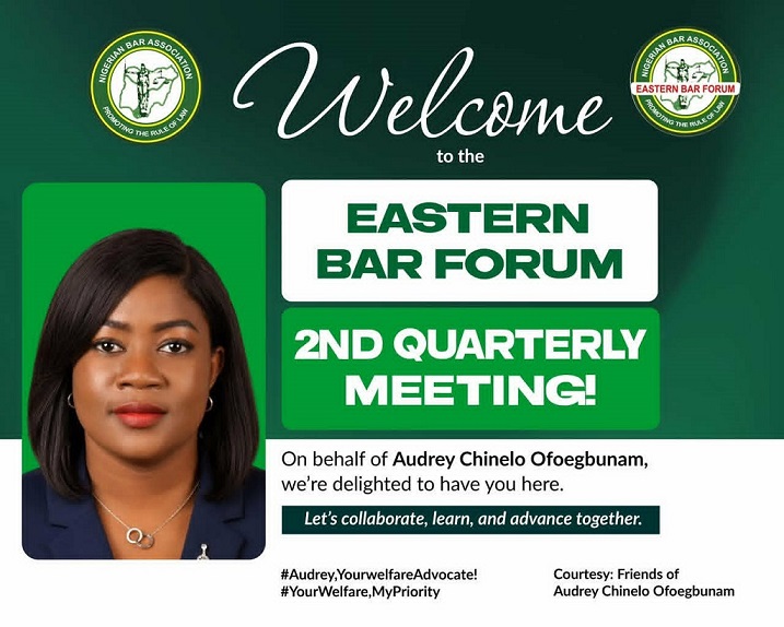 AUDREY++ AUDREY CHINELO OFOEGBUNAM WELCOMES EASTERN BAR FORUM DELEGATES TO OWERRI MEETING