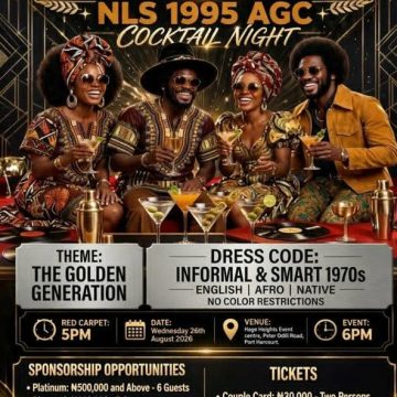 JOIN THE GOLDEN GENERATION: NLS 1995 SET TO HOST AGC COCKTAIL NIGHT IN PORT HARCOURT