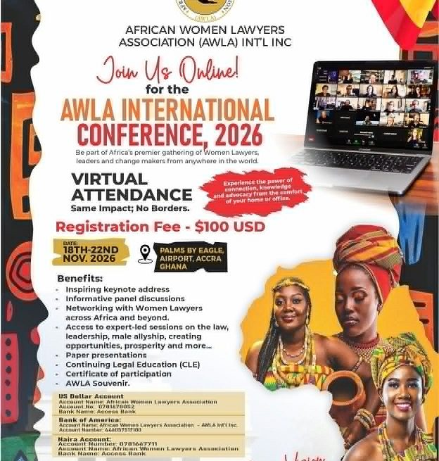 3 DAYS TO END REGULAR REGISTRATION, AWLA UNVEILS VIRTUAL WINDOW FOR ACCRA CONFERENCE