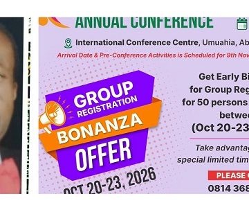NBA-SPIDEL ANNUAL CONFERENCE GROUP REGISTRATION BONANZA ENDS TOMORROW